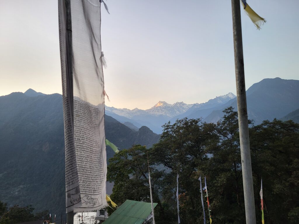 Kangchenjunga mountain range view from Pakshep